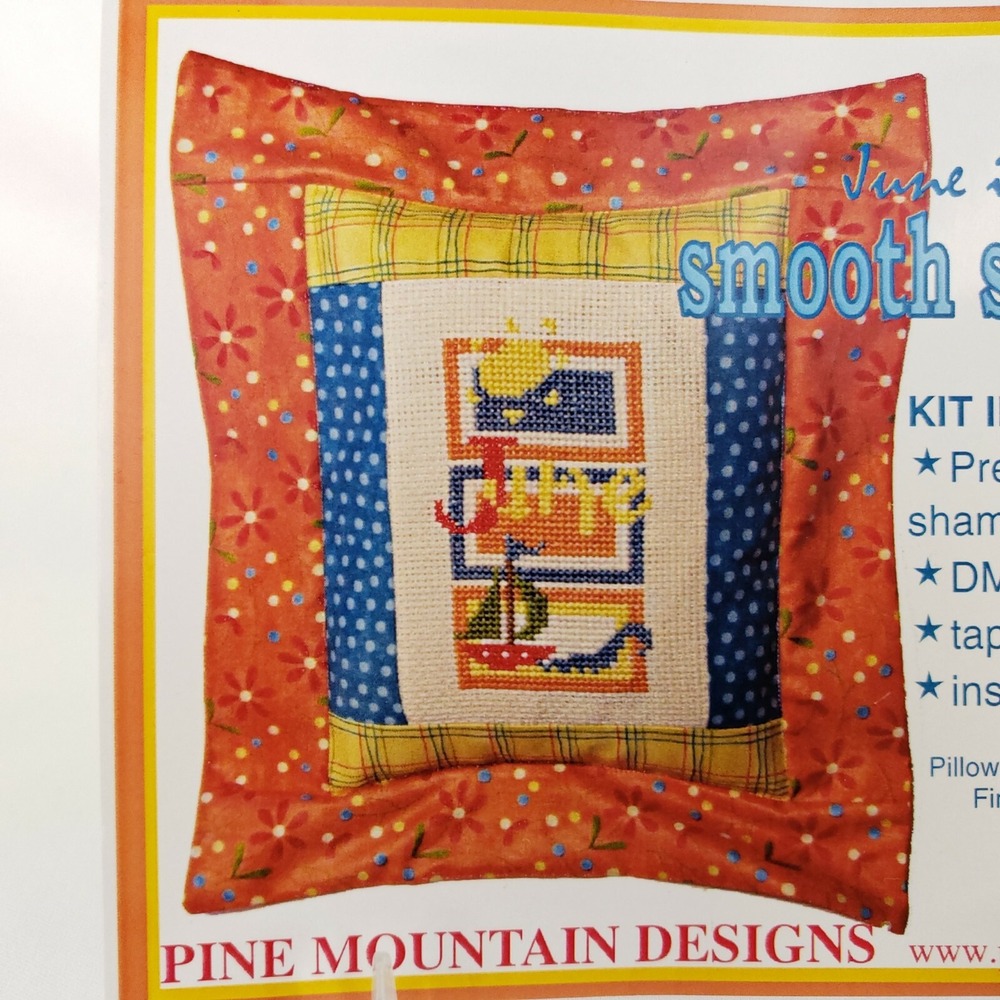 Pine Mountain Designs 577 June is Smooth Sailing Cross Stitch Kit Summer OOP New